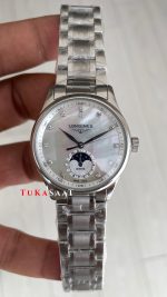 Longines Master Collection Moonphase Sedef Beyaz Taşlı Kadın Kol Saati