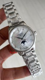 Longines Master Collection Moonphase Sedef Beyaz Taşlı Kadın Kol Saati