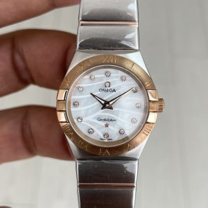 Omega Constellation Beyaz Taşlı Kadran 28mm Silver Rose Kadın Saati