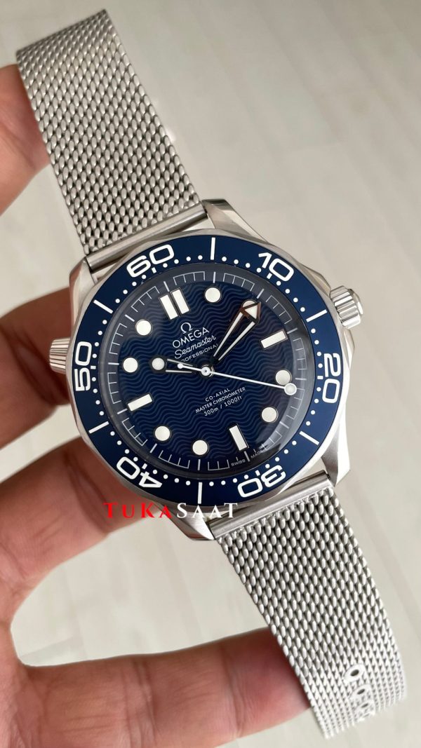 Omega Seamaster Diver 300M James Bond 007 Mavi Kadran 60th Anniversary 42mm Super Clone Swiss ETA Saat VS Factory