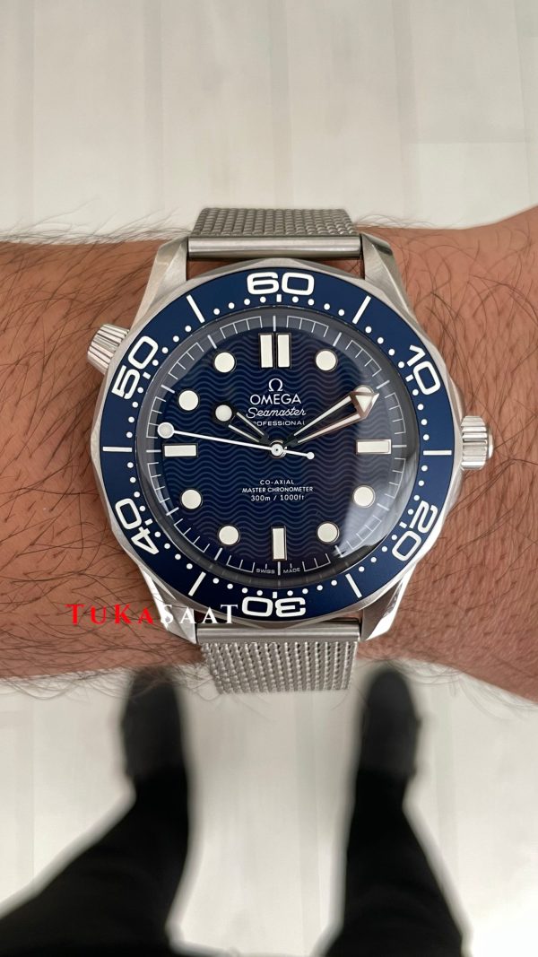 Omega Seamaster Diver 300M James Bond 007 Mavi Kadran 60th Anniversary 42mm Super Clone Swiss ETA Saat VS Factory