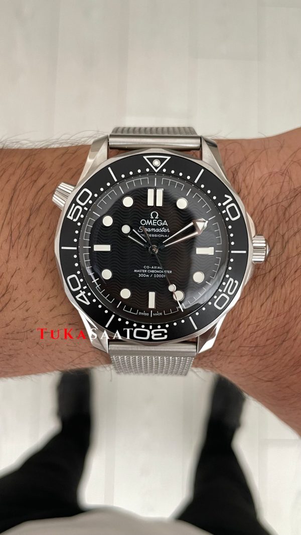 Omega Seamaster Diver 300M Siyah Kadran 42mm Mesh Bracelet Super Clone Swiss ETA Saat VS Factory