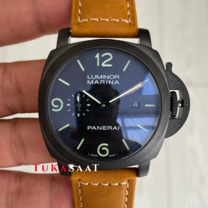 Panerai Luminor Marina PAM01312 PVD Black Siyah Kadran Kahverengi 44mm Replika Saat