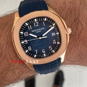 Patek Philippe Aquanaut Mavi Kadran 5168G Rose 40 mm Replika Saat
