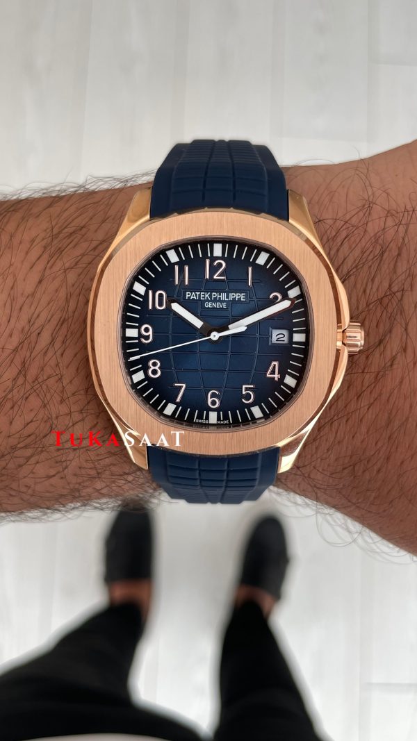 Patek Philippe Aquanaut Mavi Kadran 5168G Rose 40 mm Replika Saat Patek Philippe Aquanaut Mavi Kadran 5168G Rose 40 mm Replika Saat