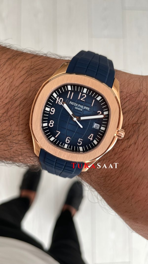 Patek Philippe Aquanaut Mavi Kadran 5168G Rose 40 mm Replika Saat Patek Philippe Aquanaut Mavi Kadran 5168G Rose 40 mm Replika Saat