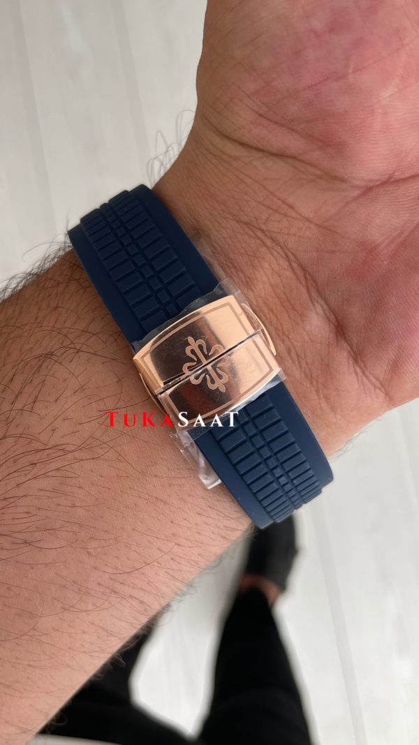 Patek Philippe Aquanaut Mavi Kadran 5168G Rose 40 mm Replika Saat Patek Philippe Aquanaut Mavi Kadran 5168G Rose 40 mm Replika Saat