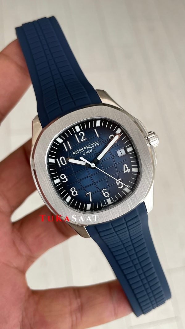 Patek Philippe Aquanaut Mavi Kadran 5168G Silver 40 mm Replika Saat Patek Philippe Aquanaut Mavi Kadran 5168G Silver 40 mm Replika Saat
