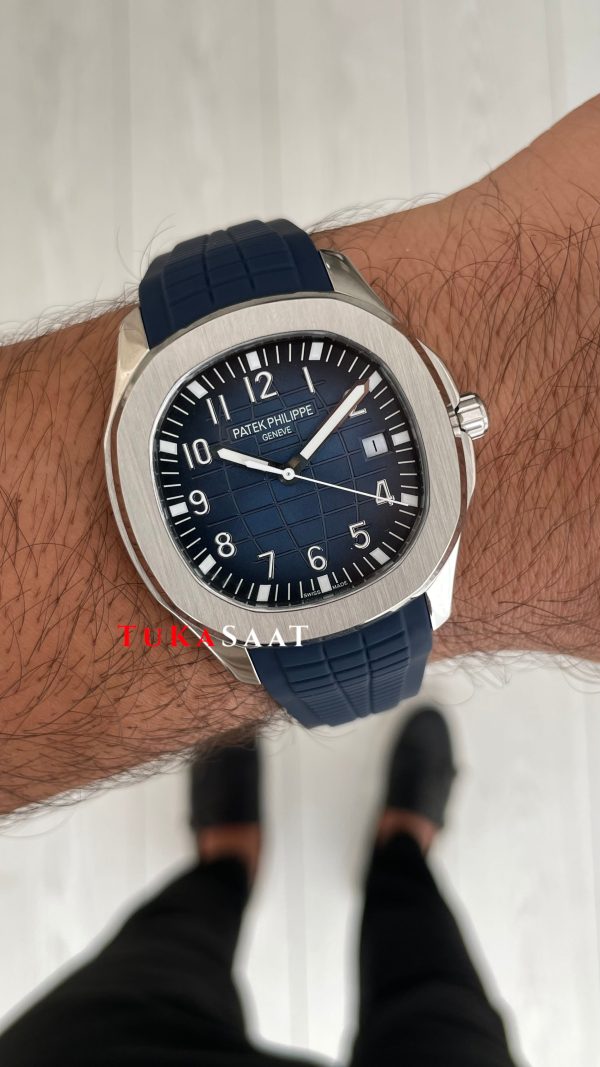 Patek Philippe Aquanaut Mavi Kadran 5168G Silver 40 mm Replika Saat Patek Philippe Aquanaut Mavi Kadran 5168G Silver 40 mm Replika Saat