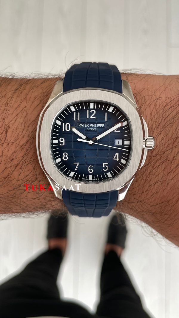 Patek Philippe Aquanaut Mavi Kadran 5168G Silver 40 mm Replika Saat Patek Philippe Aquanaut Mavi Kadran 5168G Silver 40 mm Replika Saat
