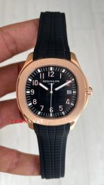 Patek Philippe Aquanaut Siyah Kadran 5167 Rose 40 mm Replika Saat