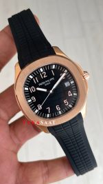 Patek Philippe Aquanaut Siyah Kadran 5167 Rose 40 mm Replika Saat