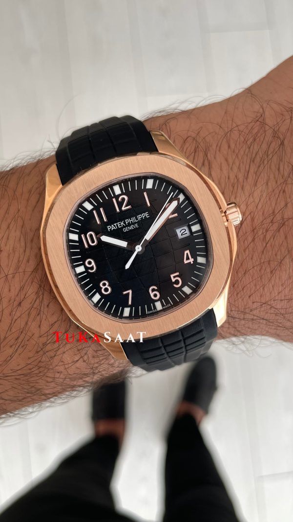 Patek Philippe Aquanaut Siyah Kadran 5167 Rose 40 mm Replika Saat Patek Philippe Aquanaut Siyah Kadran 5167 Rose 40 mm Replika Saat