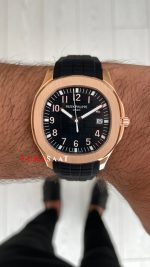 Patek Philippe Aquanaut Siyah Kadran 5167 Rose 40 mm Replika Saat