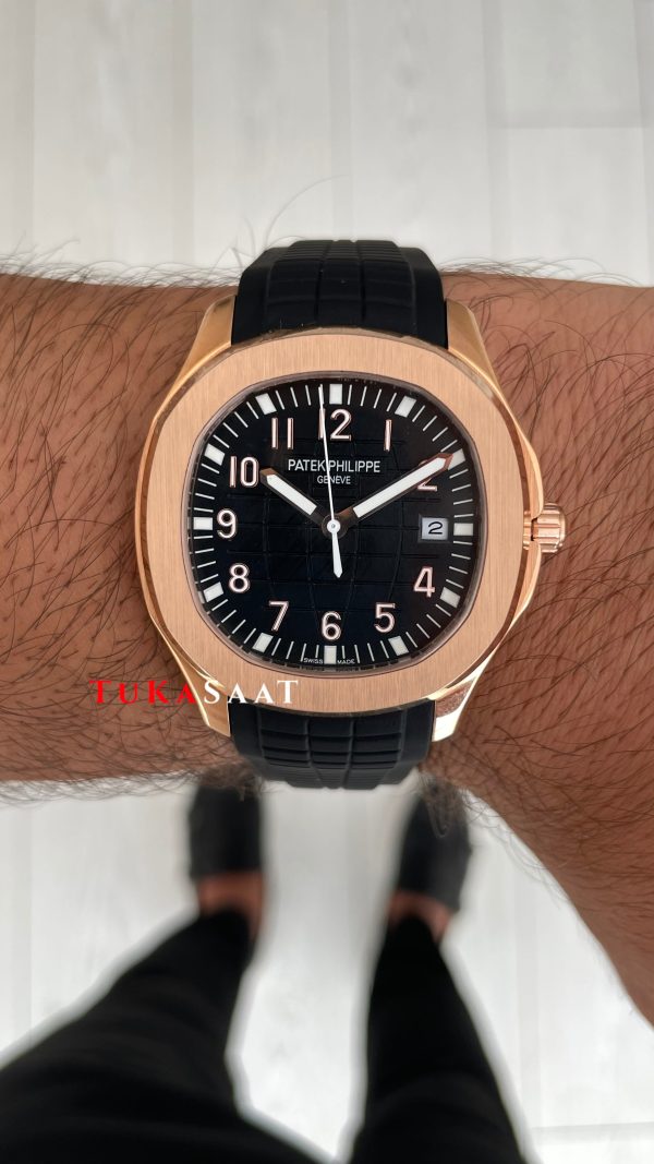 Patek Philippe Aquanaut Siyah Kadran 5167 Rose 40 mm Replika Saat Patek Philippe Aquanaut Siyah Kadran 5167 Rose 40 mm Replika Saat