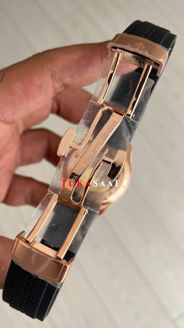Patek Philippe Aquanaut Siyah Kadran 5167 Rose 40 mm Replika Saat Patek Philippe Aquanaut Siyah Kadran 5167 Rose 40 mm Replika Saat