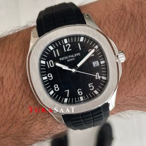 Patek Philippe Aquanaut Siyah Kadran 5167 Silver 40 mm Replika Saat