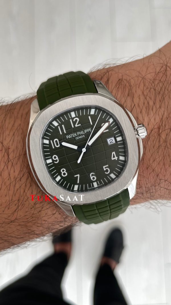 Patek Philippe Aquanaut Yeşil Kadran 5168G Silver 40 mm Replika Saat Patek Philippe Aquanaut Yeşil Kadran 5168G Silver 40 mm Replika Saat