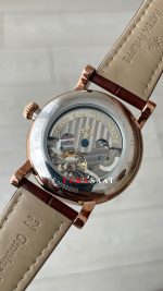 Patek Philippe Geneve Tourbillon İskelet Kahverengi Rose Skeleton Replika Saat