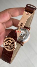 Patek Philippe Geneve Tourbillon İskelet Kahverengi Rose Skeleton Replika Saat