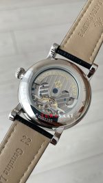 Patek Philippe Geneve Tourbillon İskelet Siyah Kadran 42mm Silver Skeleton Replika Saat