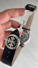 Patek Philippe Geneve Tourbillon Moonphase Skeleton Diamond Dial Beyaz Kadran 42 mm İskelet Taşlı Silver Replika Saat - Görsel 8
