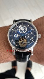 Patek Philippe Geneve Tourbillon Moonphase Skeleton Siyah Kadran 42 mm İskelet Replika Saat