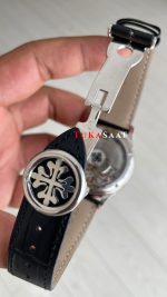 Patek Philippe Geneve Tourbillon Moonphase Skeleton Siyah Kadran 42 mm İskelet Replika Saat