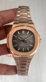 Patek Philippe Nautilus 40th Year Anniversary 5711 Gri Kadran 40 mm Rose Replika Saat