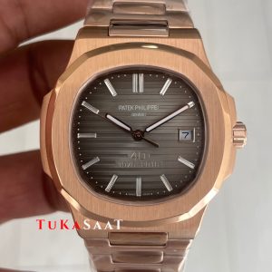 Patek Philippe Nautilus 40th Year Anniversary 5711 Gri Kadran 40 mm Rose Replika Saat