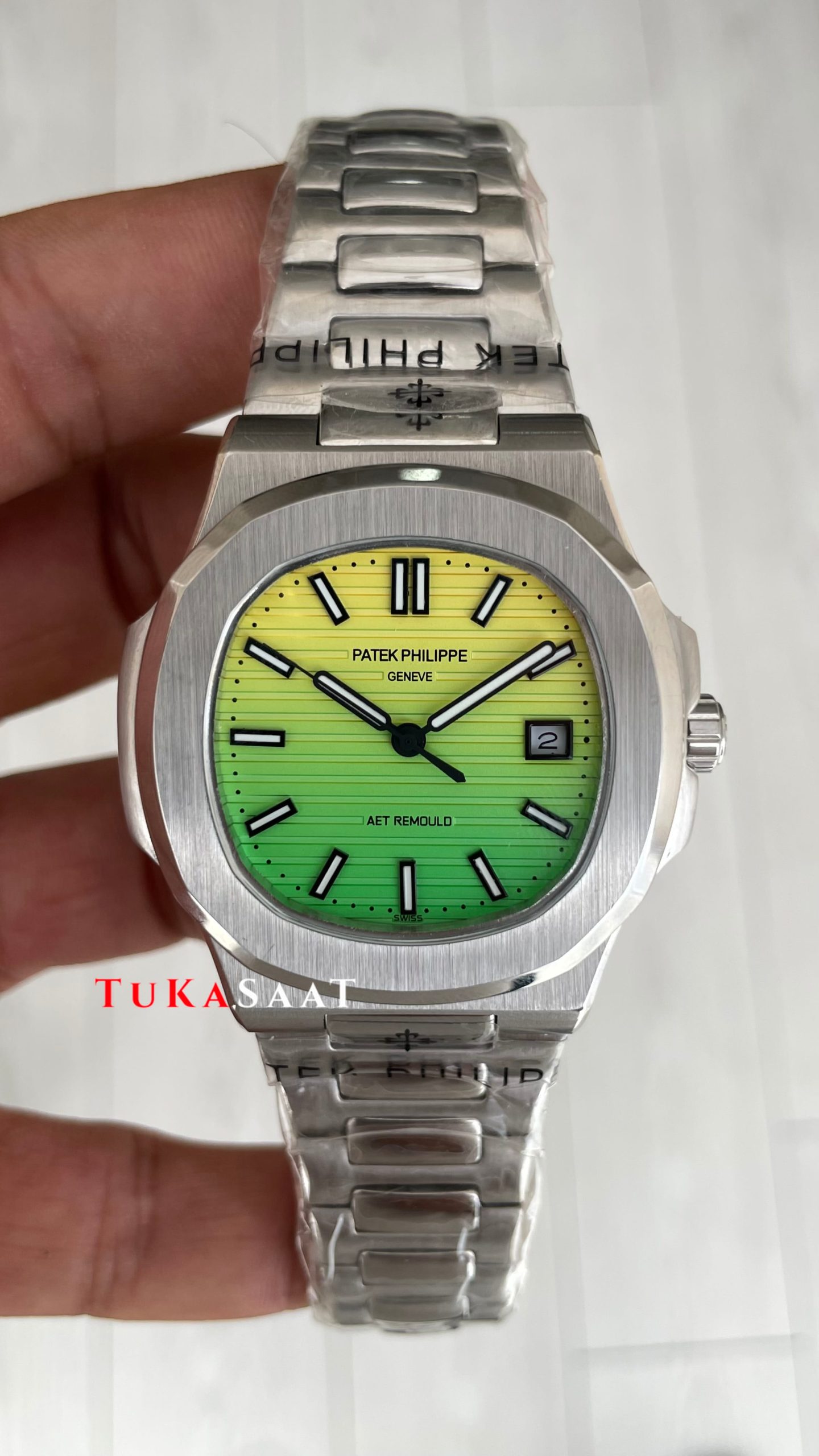 Patek Philippe Nautilus Aet Remould Hawaii Sunset 5711 Silver 40 mm Replika Saat Patek Philippe Nautilus Aet Remould Hawaii Sunset 5711 Silver 40 mm Replika Saat