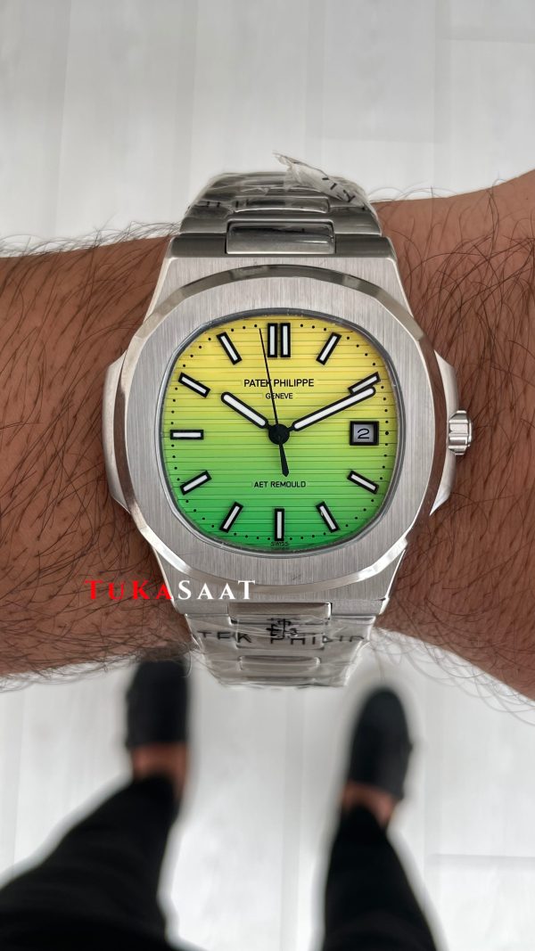 Patek Philippe Nautilus Aet Remould Hawaii Sunset 5711 Silver 40 mm Replika Saat Patek Philippe Nautilus Aet Remould Hawaii Sunset 5711 Silver 40 mm Replika Saat