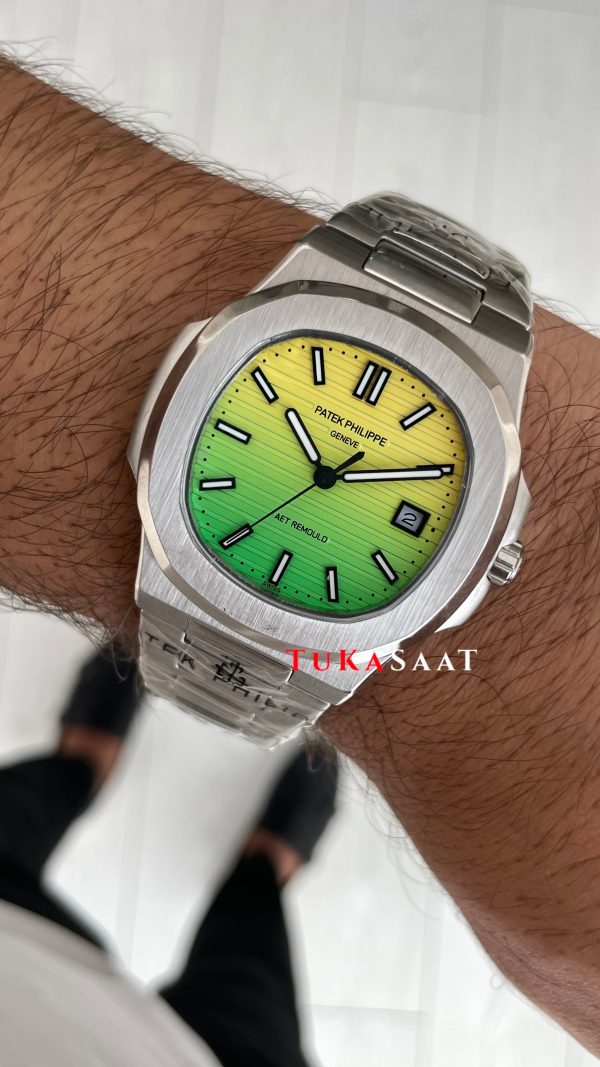 Patek Philippe Nautilus Aet Remould Hawaii Sunset 5711 Silver 40 mm Replika Saat Patek Philippe Nautilus Aet Remould Hawaii Sunset 5711 Silver 40 mm Replika Saat