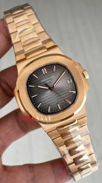 Patek Philippe Nautilus Chocolate 5711R Brown Dial 40 mm Rose Gold Super Clone Swiss ETA Saat PP Factory