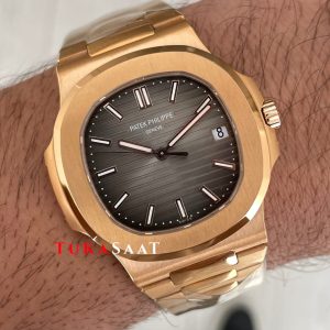 Patek Philippe Nautilus Chocolate 5711R Brown Dial 40 mm Rose Gold Super Clone Swiss ETA Saat PP Factory
