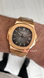 Patek Philippe Nautilus Chocolate 5711R Brown Dial 40 mm Rose Gold Super Clone Swiss ETA Saat PP Factory