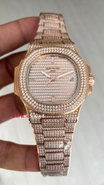 Patek Philippe Nautilus Diamond 5711 Taşlı Rose 40 mm Replika Saat