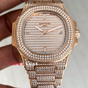 Patek Philippe Nautilus Diamond 5711 Taşlı Rose 40 mm Replika Saat