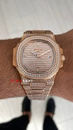 Patek Philippe Nautilus Diamond 5711 Taşlı Rose 40 mm Replika Saat