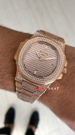 Patek Philippe Nautilus Diamond 5711 Taşlı Rose 40 mm Replika Saat
