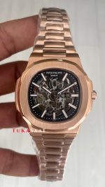 Patek Philippe Nautilus İskelet 5711 Rose 40 mm Skeleton Replika Saat