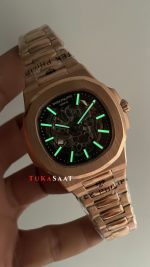 Patek Philippe Nautilus İskelet 5711 Rose 40 mm Skeleton Replika Saat