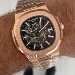 Patek Philippe Nautilus İskelet 5711 Rose 40 mm Skeleton Replika Saat