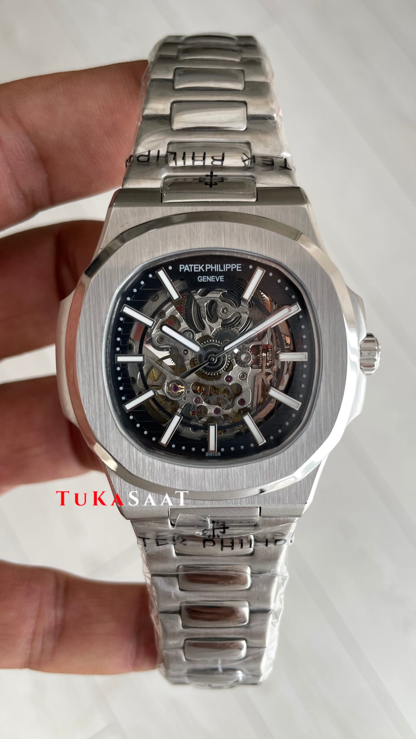 Patek Philippe Nautilus İskelet 5711 Silver 40 mm Skeleton Replika Saat Patek Philippe Nautilus İskelet 5711 Silver 40 mm Skeleton Replika Saat