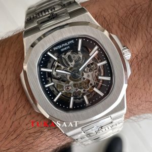 Patek Philippe Nautilus İskelet 5711 Silver 40 mm Skeleton Replika Saat