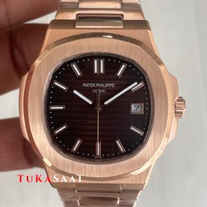 Patek Philippe Nautilus Kahverengi Kadran 5711 Rose 40mm Replika Saat