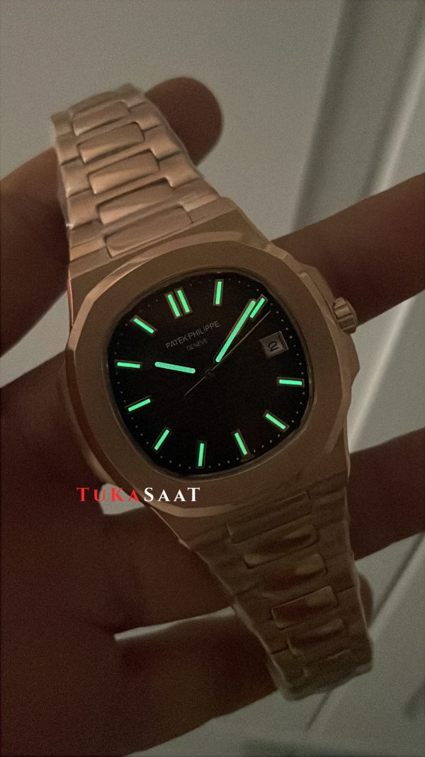 Patek Philippe Nautilus Kahverengi Kadran 5711 Rose 40mm Replika Saat