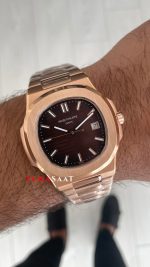 Patek Philippe Nautilus Kahverengi Kadran 5711 Rose 40mm Replika Saat