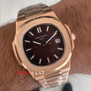 Patek Philippe Nautilus Kahverengi Kadran 5711 Rose 40mm Replika Saat
