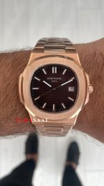 Patek Philippe Nautilus Kahverengi Kadran 5711 Rose 40mm Replika Saat